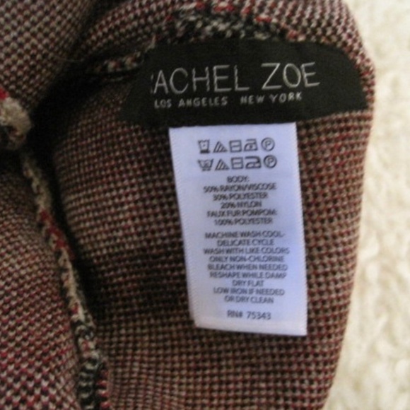 Rachel Zoe Tartan Check Knit Beanie With Pom Pom - Picture 6 of 8